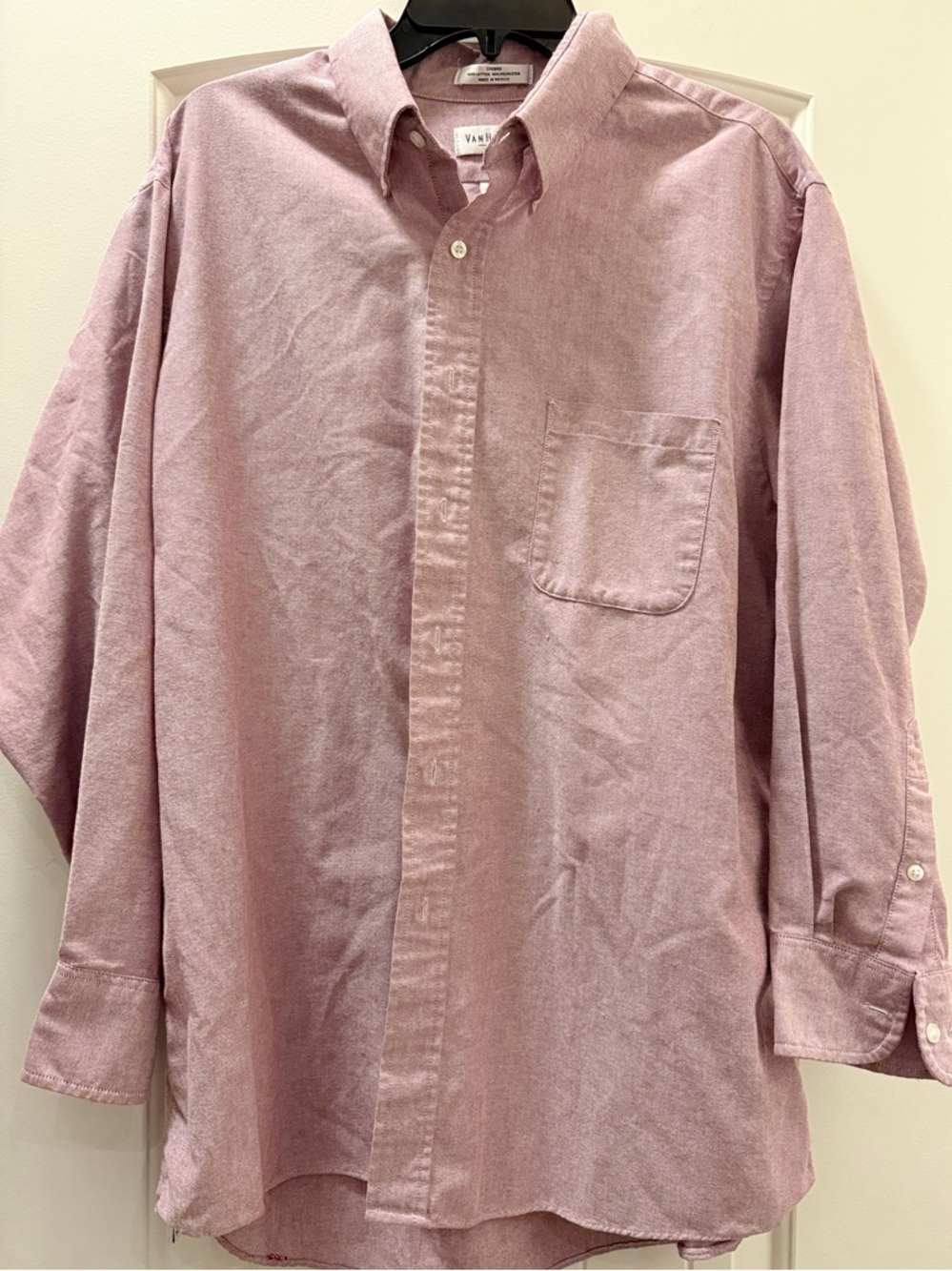 Van Heusen Men's Long-Sleeve Button-Down Shirt - Dusty Pink